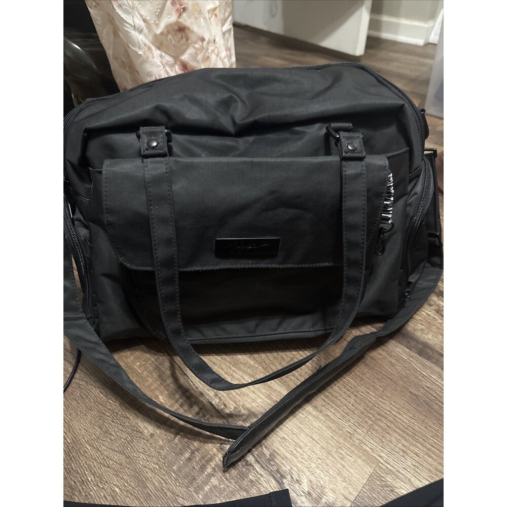 JuJuBe Signature Large Utility-Strap Tote Shoulder Crossbody Diaper Bag- Black